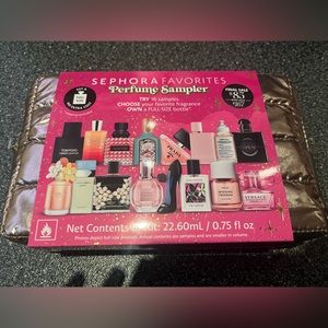 AMAZING holiday gift! Sephora perfume sampler, great value. Never opened.